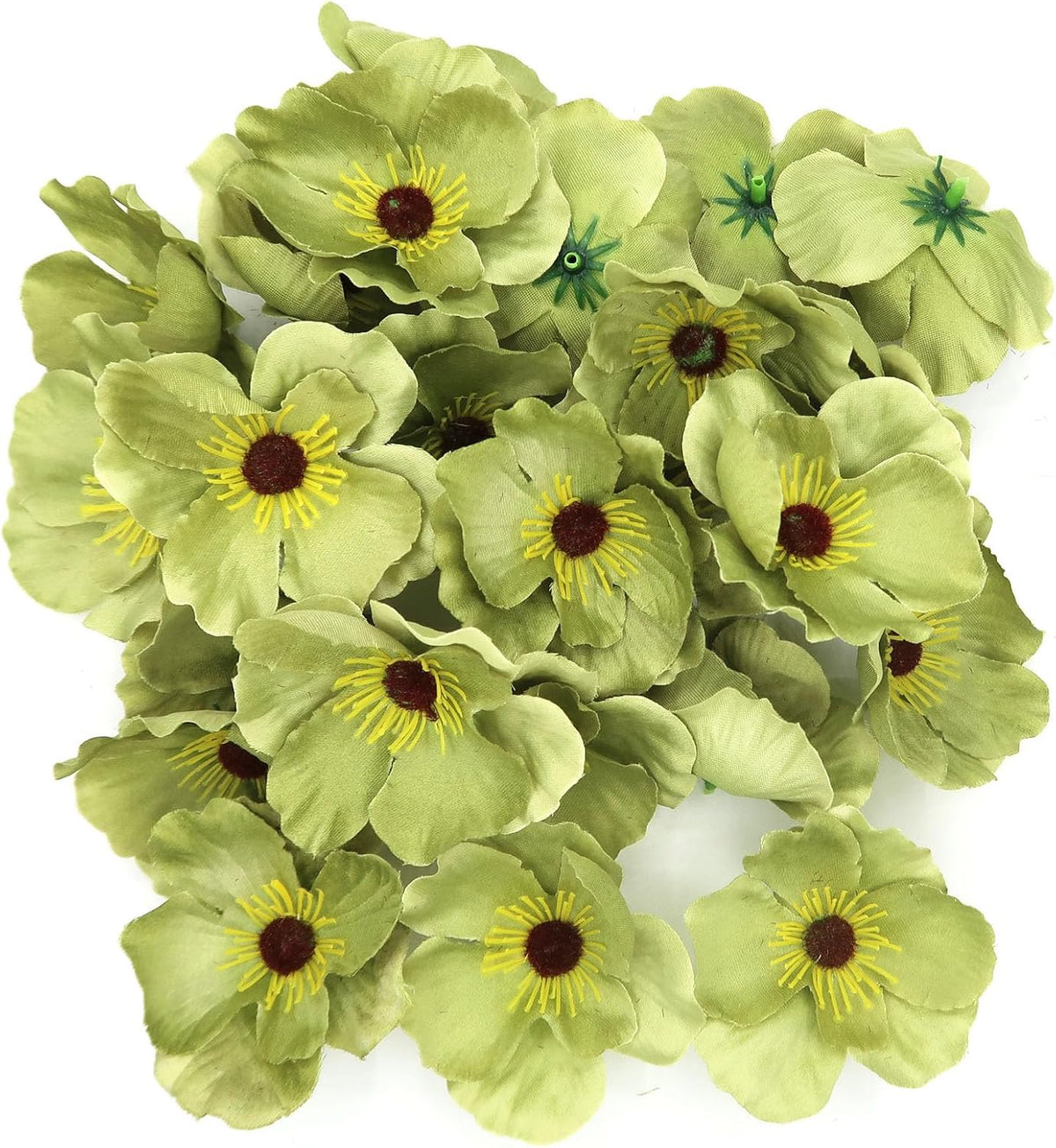 20pcs Artificial Poppy Flower Heads, Red