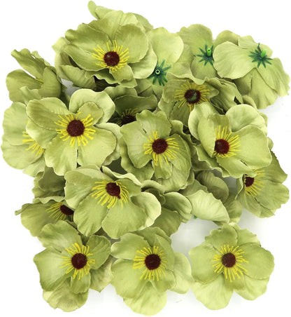 20pcs Artificial Poppy Flower Heads, Red