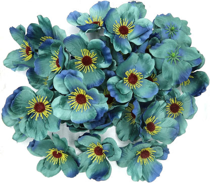 20pcs Artificial Poppy Flower Heads, Red