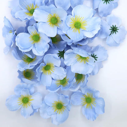 20pcs Artificial Poppy Flower Heads, Red