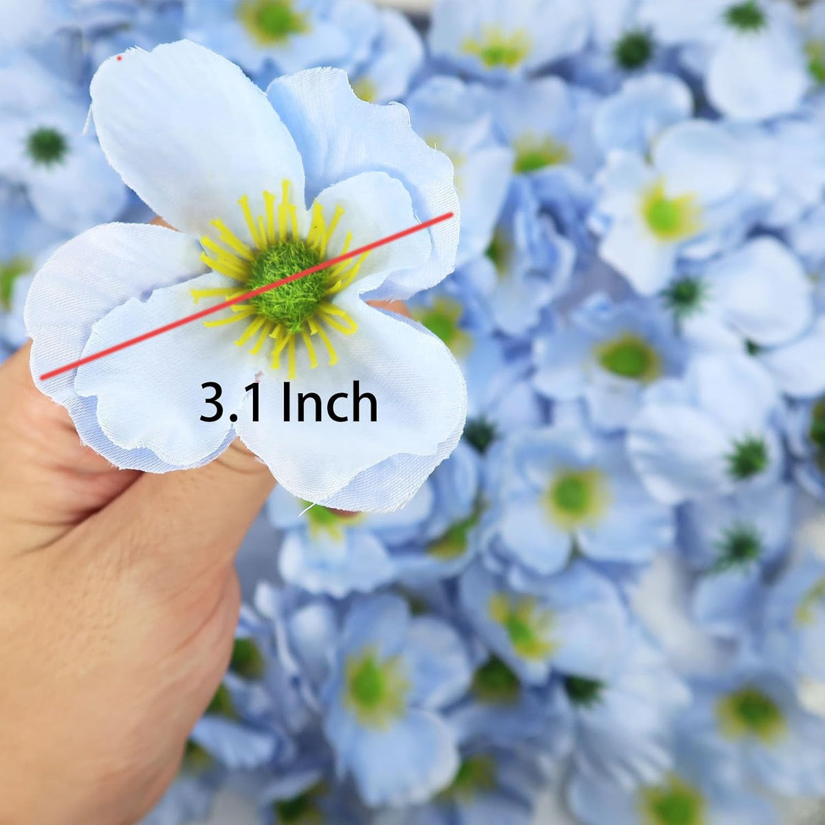 20pcs Artificial Poppy Flower Heads, Red
