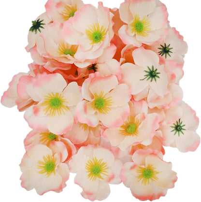 20pcs Artificial Poppy Flower Heads, Red