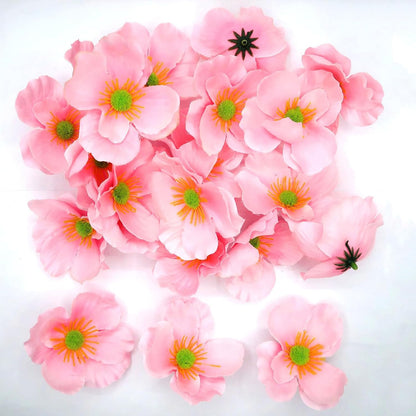 20pcs Artificial Poppy Flower Heads, Red