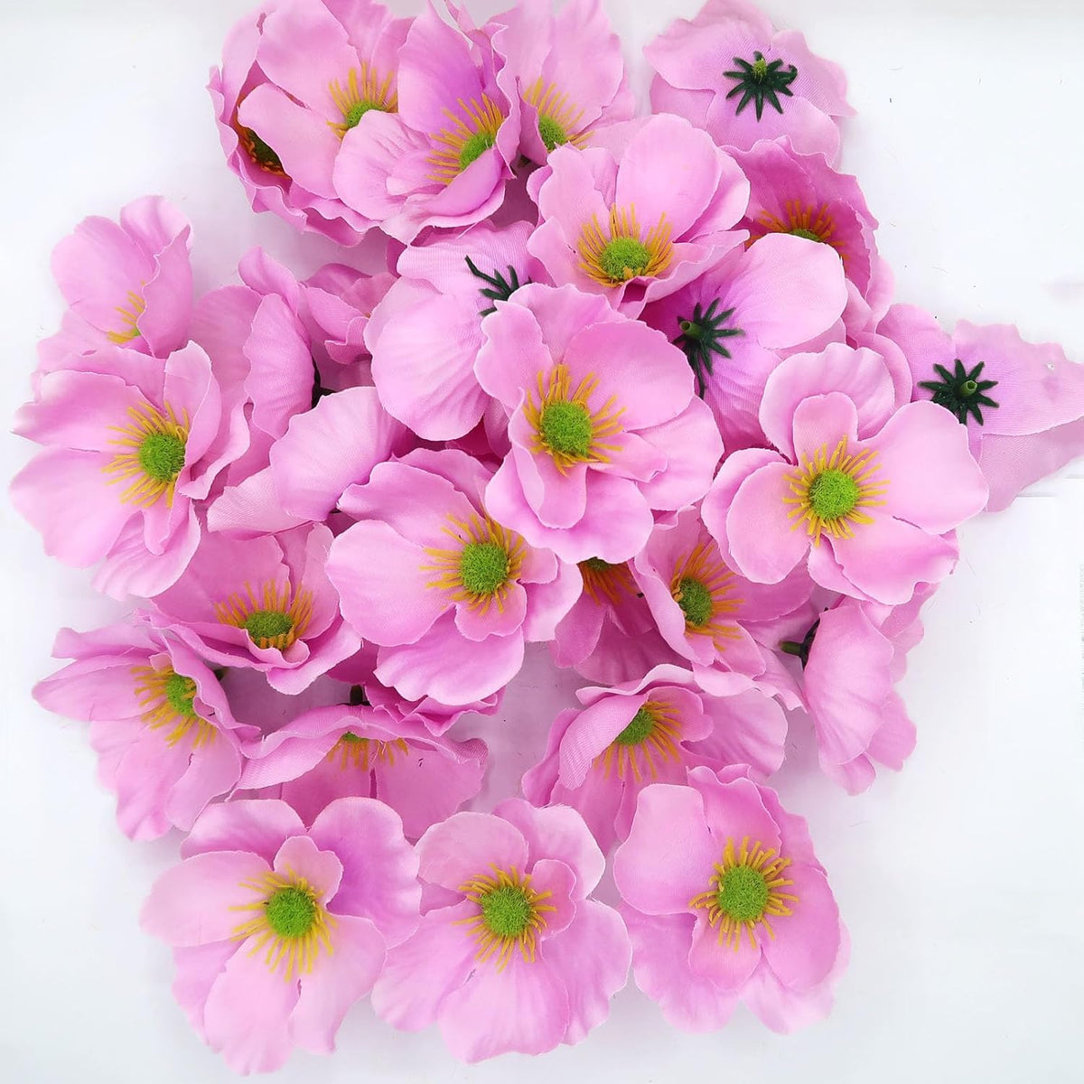 20pcs Artificial Poppy Flower Heads, Red