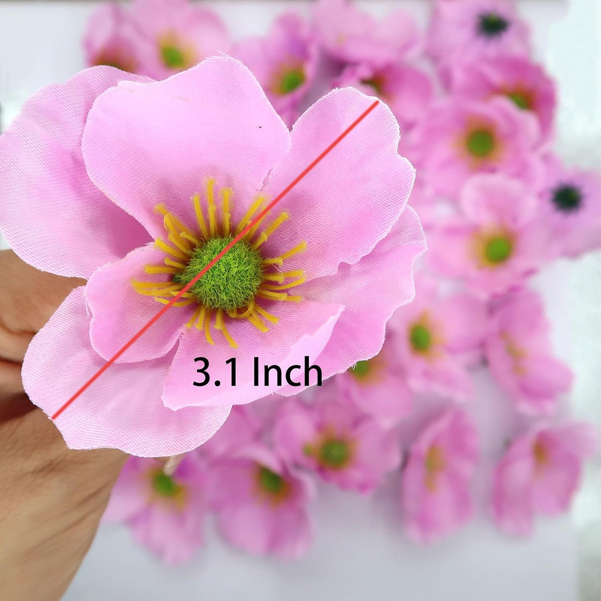 20pcs Artificial Poppy Flower Heads, Red