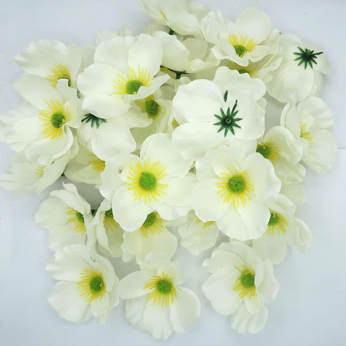 20pcs Artificial Poppy Flower Heads, Red