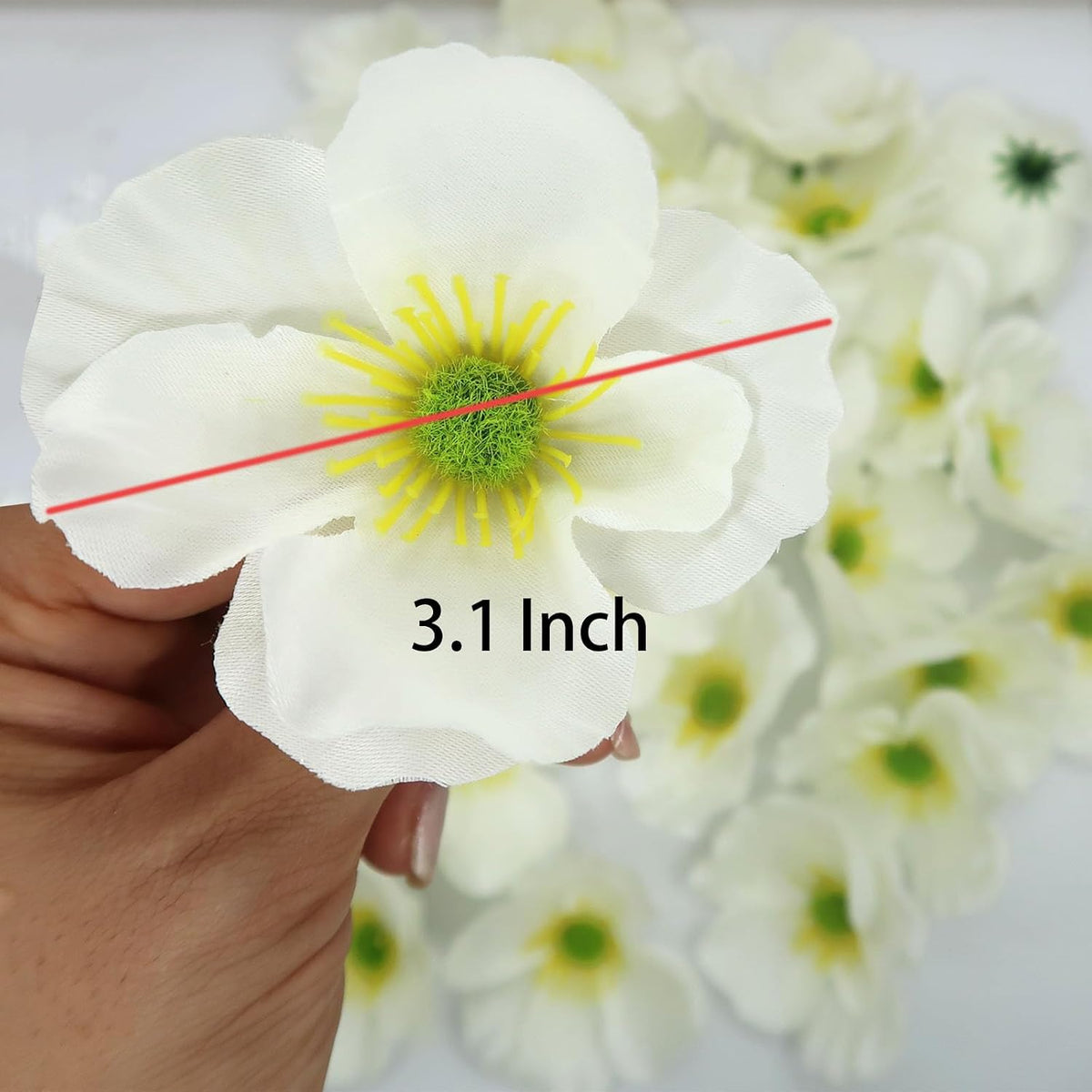 20pcs Artificial Poppy Flower Heads, Red