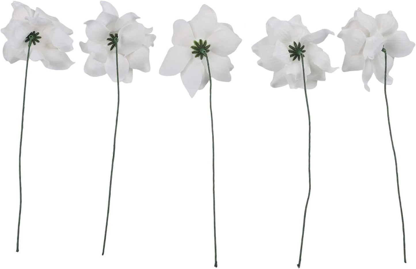 5pcs Artificial Gardenia Flowers, Vibrant EVA Simulated Bouquet for Home Decor, Living Room, Bedroom Centerpiece, Wedding Party Decoration, Low Maintenance Fake Plants(Gray)