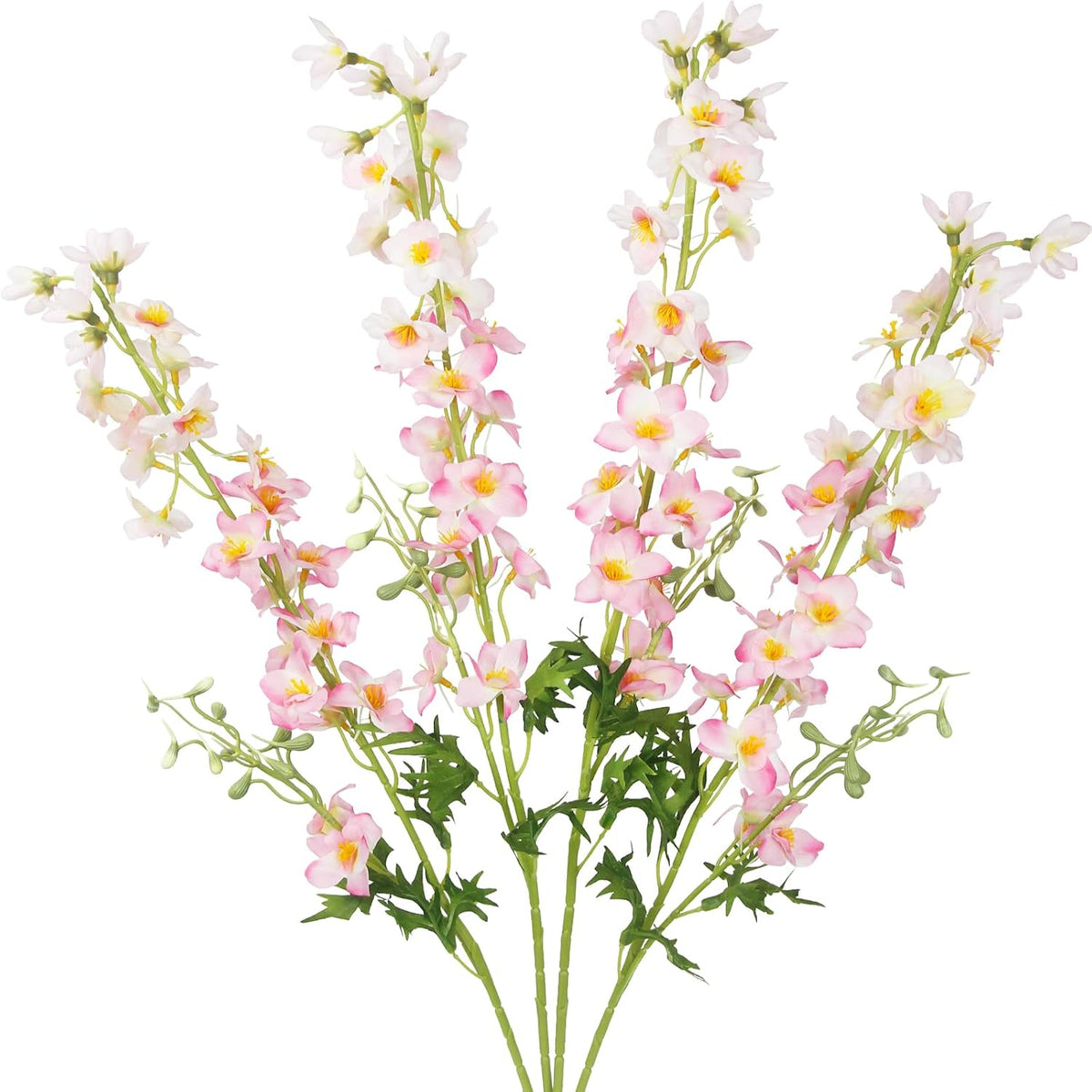 4 Pcs Delphinium Artificial Flowers Light Blue 31" Long Stem Silk Larkspur Faux Flowers Snapdragon Floral Arrangements for Tall Vase Home Wedding Table Centerpiece Outdoor Garden DIY Crafts