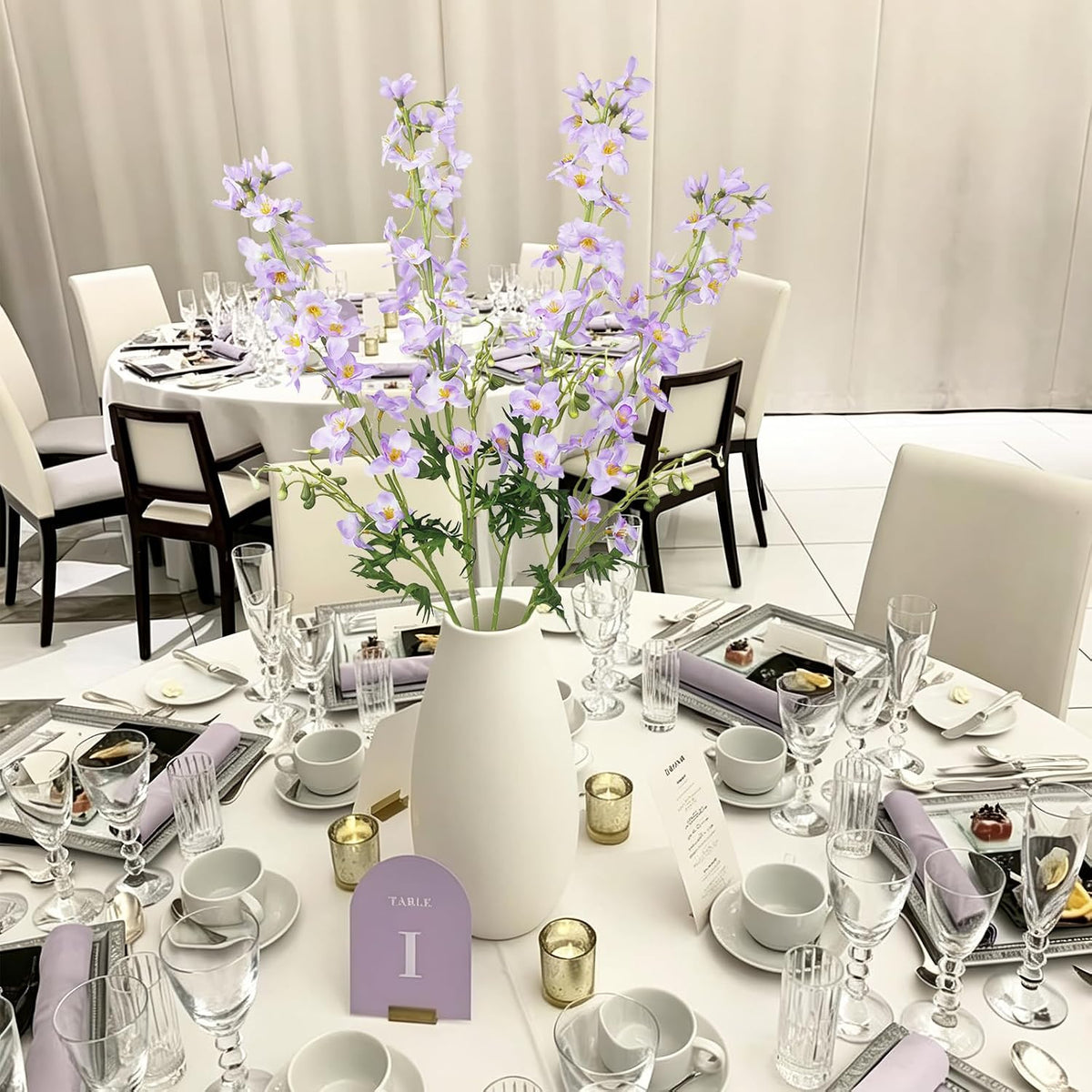 4 Pcs Delphinium Artificial Flowers Light Blue 31" Long Stem Silk Larkspur Faux Flowers Snapdragon Floral Arrangements for Tall Vase Home Wedding Table Centerpiece Outdoor Garden DIY Crafts