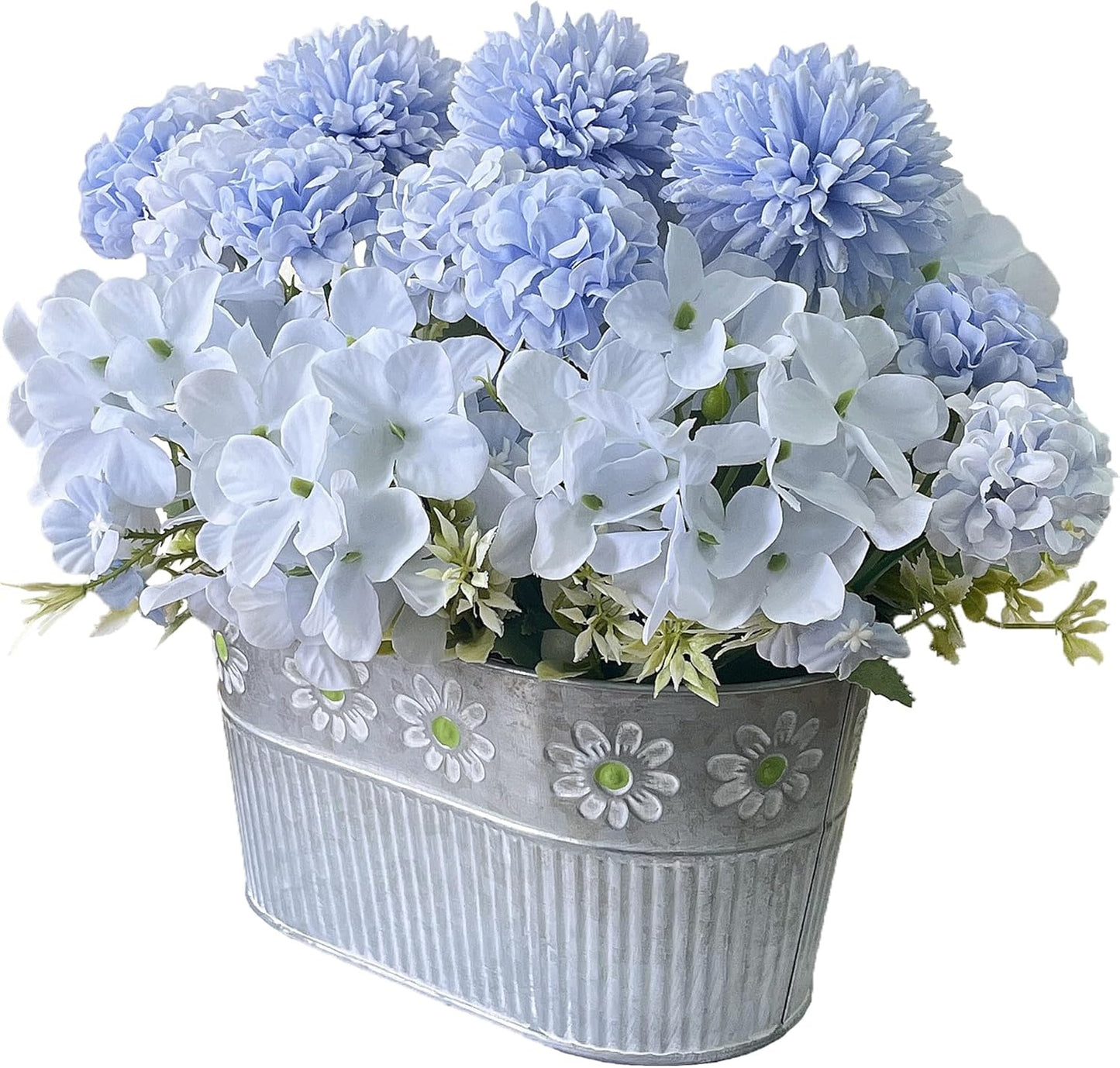 Artificial Hydrangea Potted Flower, Silk Flowers Arrangement for Table Centerpieces Décor, Flower Bouquet for Wedding Decoration, Blue