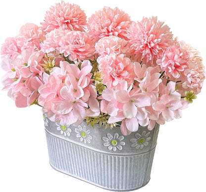 Artificial Hydrangea Potted Flower, Silk Flowers Arrangement for Table Centerpieces Décor, Flower Bouquet for Wedding Decoration, Blue