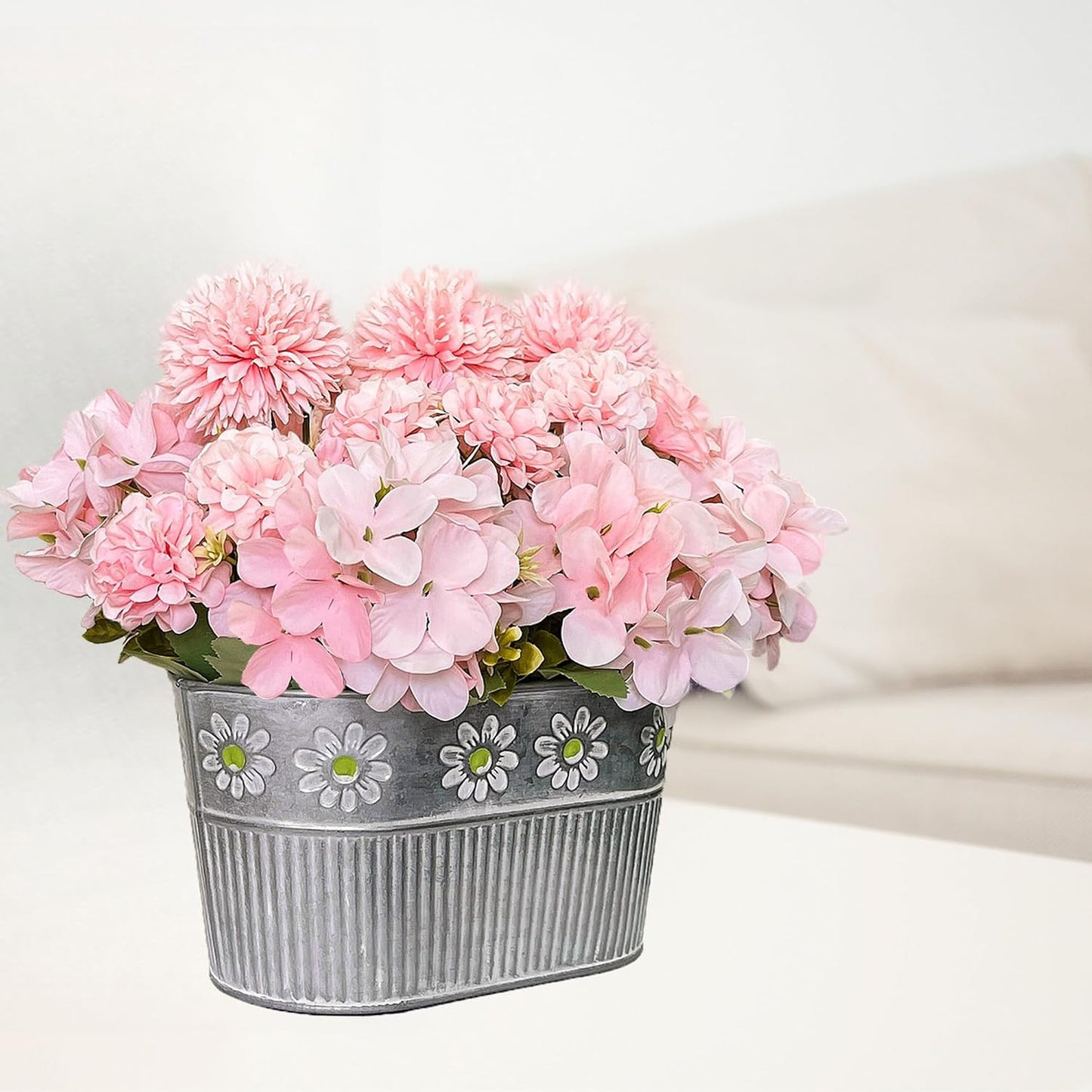 Artificial Hydrangea Potted Flower, Silk Flowers Arrangement for Table Centerpieces Décor, Flower Bouquet for Wedding Decoration, Blue
