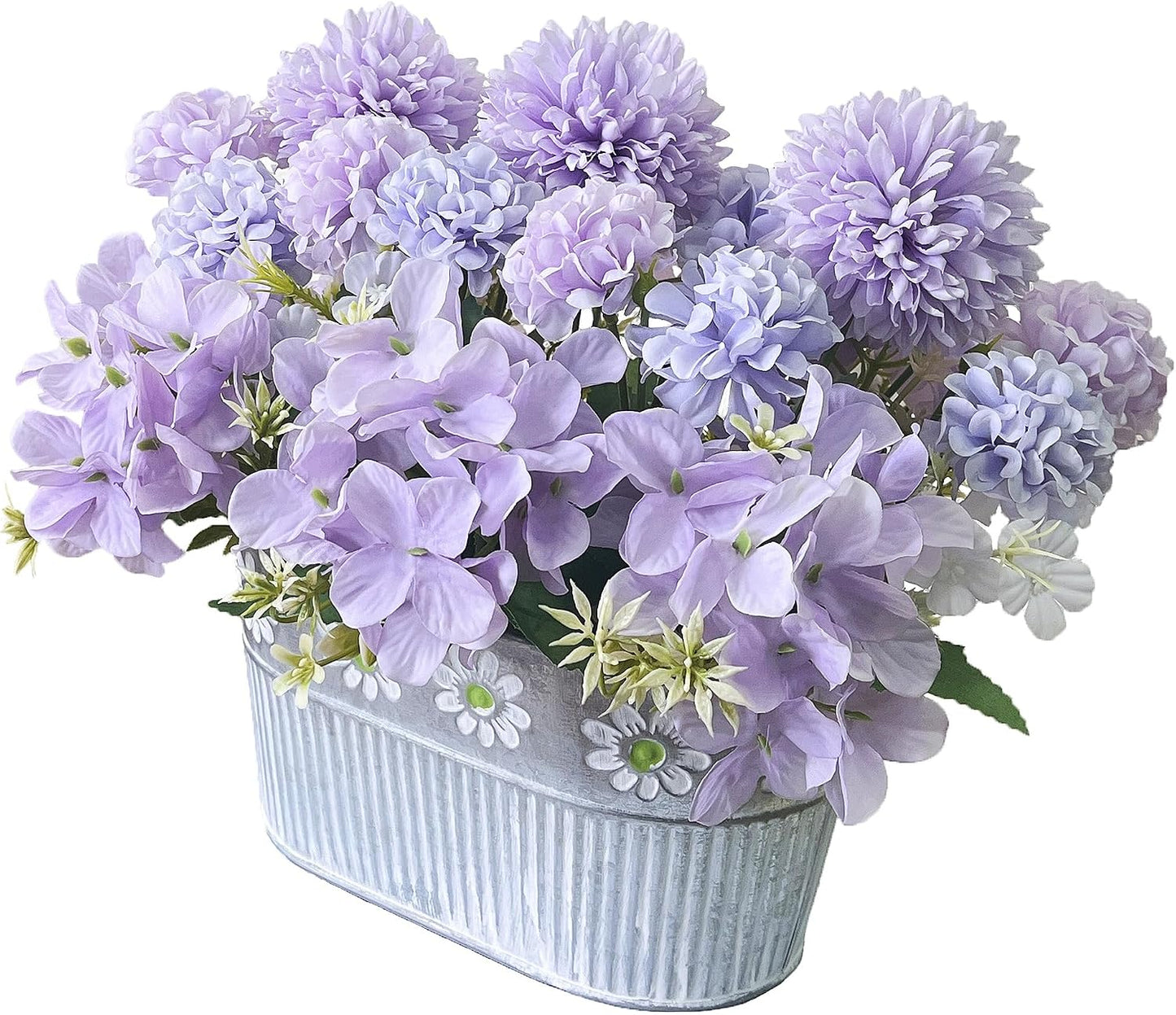 Artificial Hydrangea Potted Flower, Silk Flowers Arrangement for Table Centerpieces Décor, Flower Bouquet for Wedding Decoration, Blue