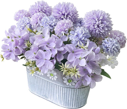 Artificial Hydrangea Potted Flower, Silk Flowers Arrangement for Table Centerpieces Décor, Flower Bouquet for Wedding Decoration, Blue