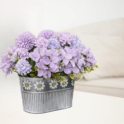 Artificial Hydrangea Potted Flower, Silk Flowers Arrangement for Table Centerpieces Décor, Flower Bouquet for Wedding Decoration, Blue