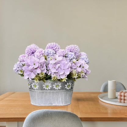 Artificial Hydrangea Potted Flower, Silk Flowers Arrangement for Table Centerpieces Décor, Flower Bouquet for Wedding Decoration, Blue