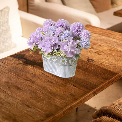 Artificial Hydrangea Potted Flower, Silk Flowers Arrangement for Table Centerpieces Décor, Flower Bouquet for Wedding Decoration, Blue