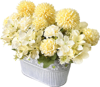 Artificial Hydrangea Potted Flower, Silk Flowers Arrangement for Table Centerpieces Décor, Flower Bouquet for Wedding Decoration, Blue