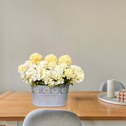 Artificial Hydrangea Potted Flower, Silk Flowers Arrangement for Table Centerpieces Décor, Flower Bouquet for Wedding Decoration, Blue