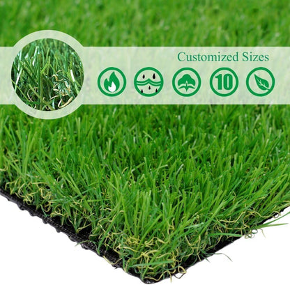1.38Inch Realistic Artificial Grass Turf-5FTX10FT,Custom Size