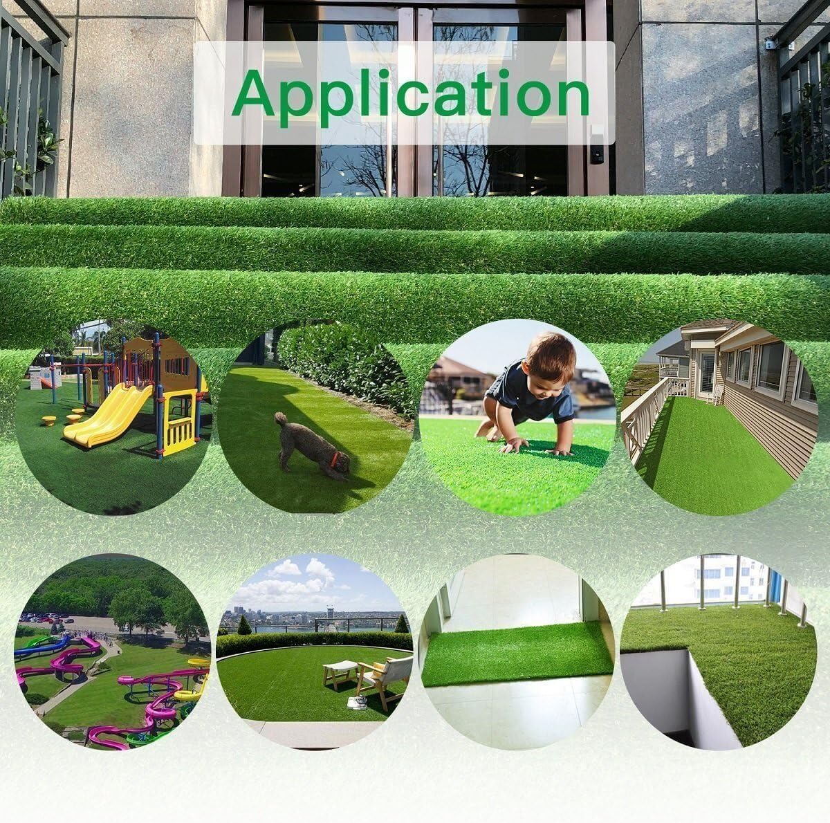 1.38Inch Realistic Artificial Grass Turf-5FTX10FT,Custom Size