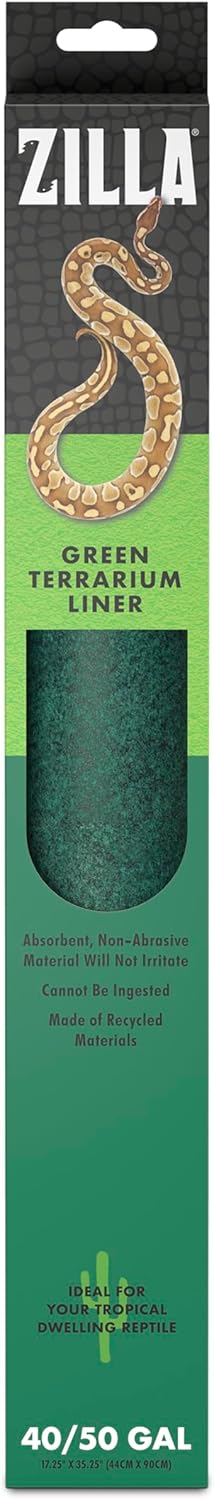 Reptile Carpet Terrarium Floor Liner, Green, 10G, 17.25 x 35.25