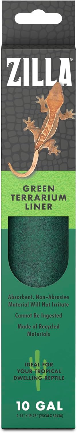 Reptile Carpet Terrarium Floor Liner, Green, 10G, 17.25 x 35.25