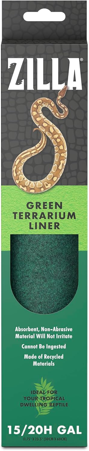 Reptile Carpet Terrarium Floor Liner, Green, 10G, 17.25 x 35.25