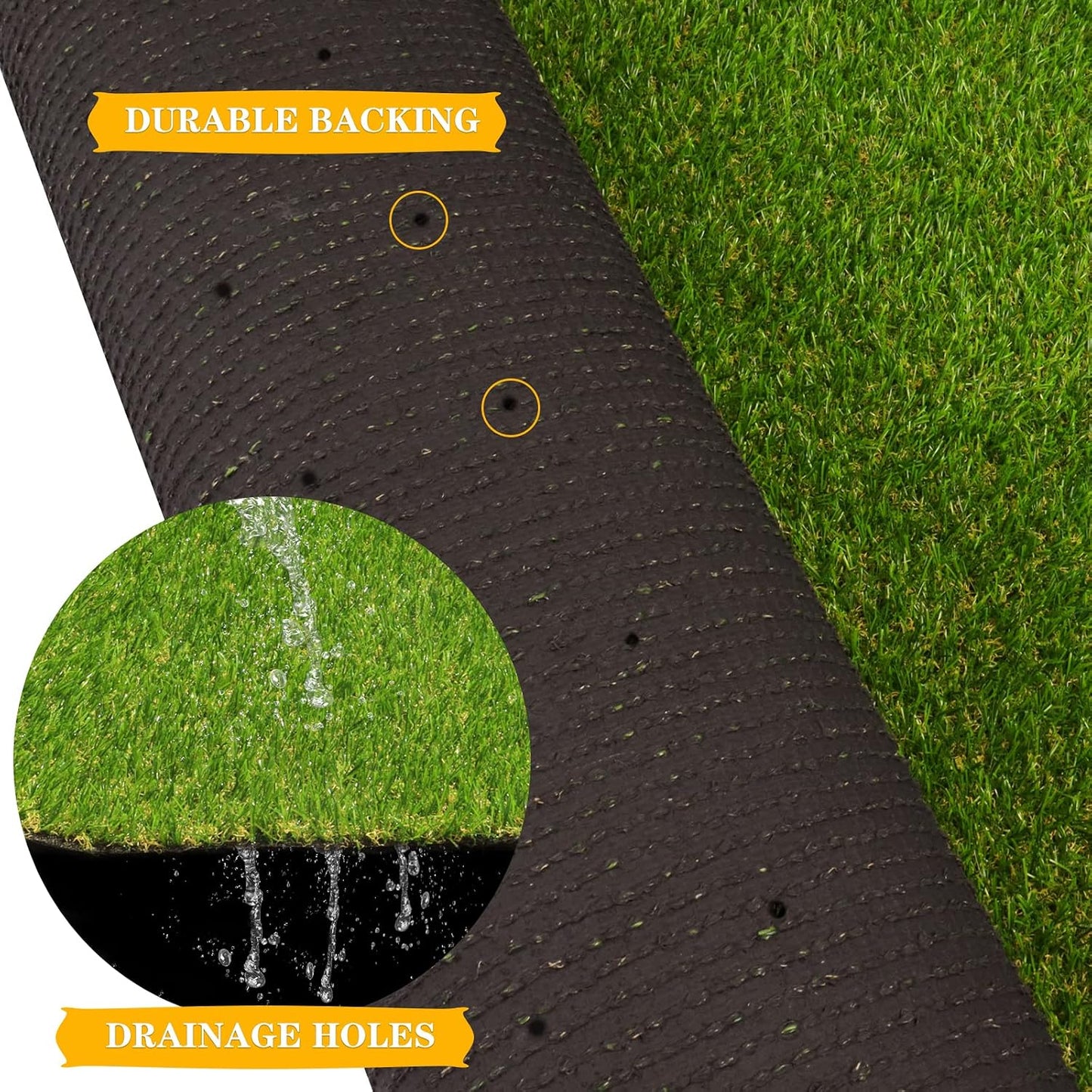 Artificial Grass Fake Grass Lawn Turf 4 ft 10 in x 8 ft, Realistic Synthetic Pet Turf Garden Landscape, Indoor/Outdoor Rugs with Drain Holes, Dogs Pee Pads Area, Customized Available