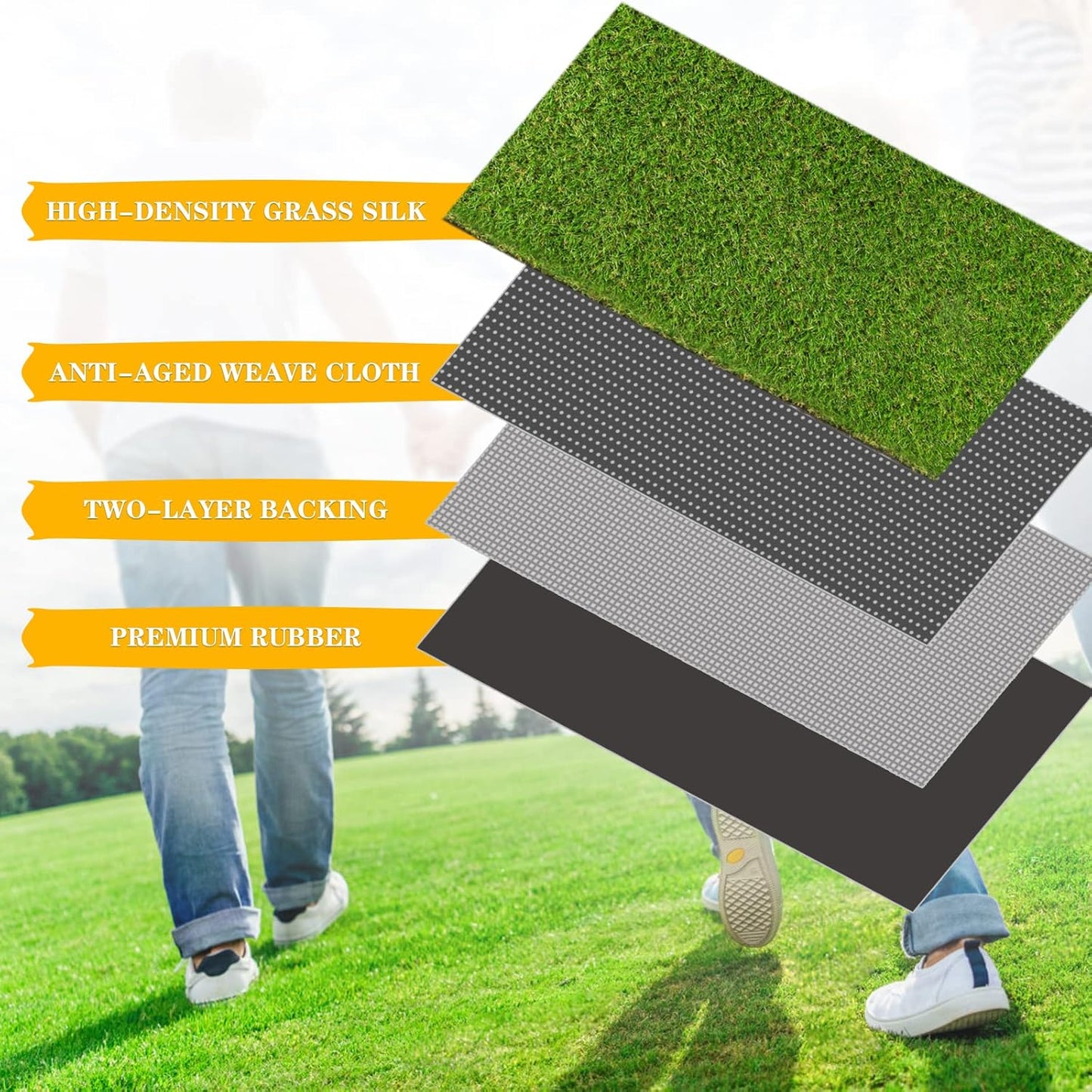 Artificial Grass Fake Grass Lawn Turf 4 ft 10 in x 8 ft, Realistic Synthetic Pet Turf Garden Landscape, Indoor/Outdoor Rugs with Drain Holes, Dogs Pee Pads Area, Customized Available
