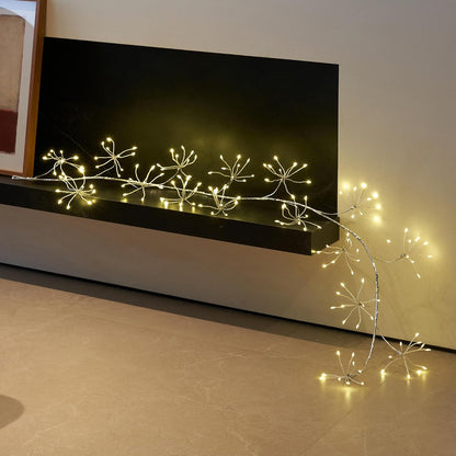 Birch Garland with Lights 6FT 120 Fairy Lights Plug in, Lighted White Twig Vine Garland for Home Mantle Wall Christmas Decoration Inside Outside