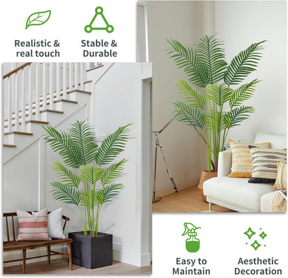 2Packs 4FT Artificial Bird of Paradise Plant,Faux Palm Tree Potted Plant with Real Touch Leaves,Fake Trees for Home Living Room Office Indoor Outdoor Decor(4 FT-2Packs)