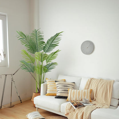2Packs 4FT Artificial Bird of Paradise Plant,Faux Palm Tree Potted Plant with Real Touch Leaves,Fake Trees for Home Living Room Office Indoor Outdoor Decor(4 FT-2Packs)