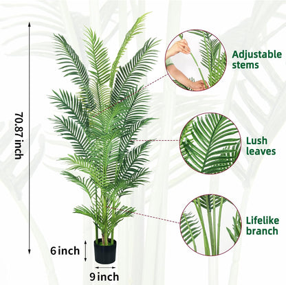 2Packs 4FT Artificial Bird of Paradise Plant,Faux Palm Tree Potted Plant with Real Touch Leaves,Fake Trees for Home Living Room Office Indoor Outdoor Decor(4 FT-2Packs)