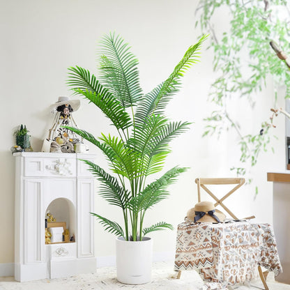 2Packs 4FT Artificial Bird of Paradise Plant,Faux Palm Tree Potted Plant with Real Touch Leaves,Fake Trees for Home Living Room Office Indoor Outdoor Decor(4 FT-2Packs)