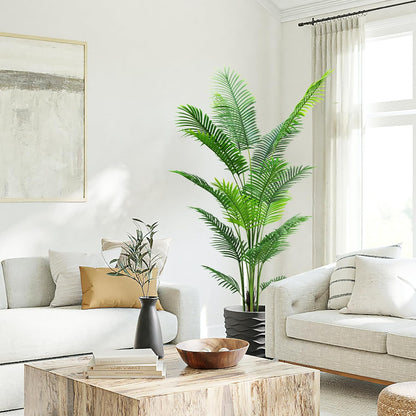 2Packs 4FT Artificial Bird of Paradise Plant,Faux Palm Tree Potted Plant with Real Touch Leaves,Fake Trees for Home Living Room Office Indoor Outdoor Decor(4 FT-2Packs)