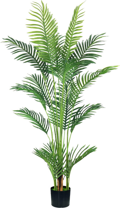 2Packs 4FT Artificial Bird of Paradise Plant,Faux Palm Tree Potted Plant with Real Touch Leaves,Fake Trees for Home Living Room Office Indoor Outdoor Decor(4 FT-2Packs)