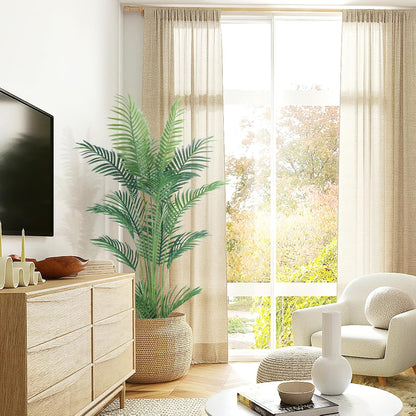 2Packs 4FT Artificial Bird of Paradise Plant,Faux Palm Tree Potted Plant with Real Touch Leaves,Fake Trees for Home Living Room Office Indoor Outdoor Decor(4 FT-2Packs)