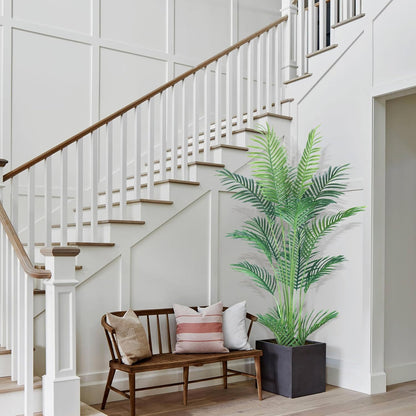 2Packs 4FT Artificial Bird of Paradise Plant,Faux Palm Tree Potted Plant with Real Touch Leaves,Fake Trees for Home Living Room Office Indoor Outdoor Decor(4 FT-2Packs)