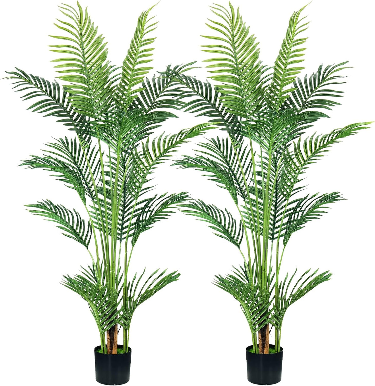 2Packs 4FT Artificial Bird of Paradise Plant,Faux Palm Tree Potted Plant with Real Touch Leaves,Fake Trees for Home Living Room Office Indoor Outdoor Decor(4 FT-2Packs)