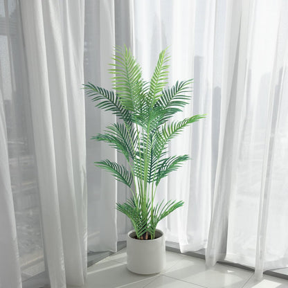 2Packs 4FT Artificial Bird of Paradise Plant,Faux Palm Tree Potted Plant with Real Touch Leaves,Fake Trees for Home Living Room Office Indoor Outdoor Decor(4 FT-2Packs)