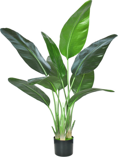 2Packs 4FT Artificial Bird of Paradise Plant,Faux Palm Tree Potted Plant with Real Touch Leaves,Fake Trees for Home Living Room Office Indoor Outdoor Decor(4 FT-2Packs)