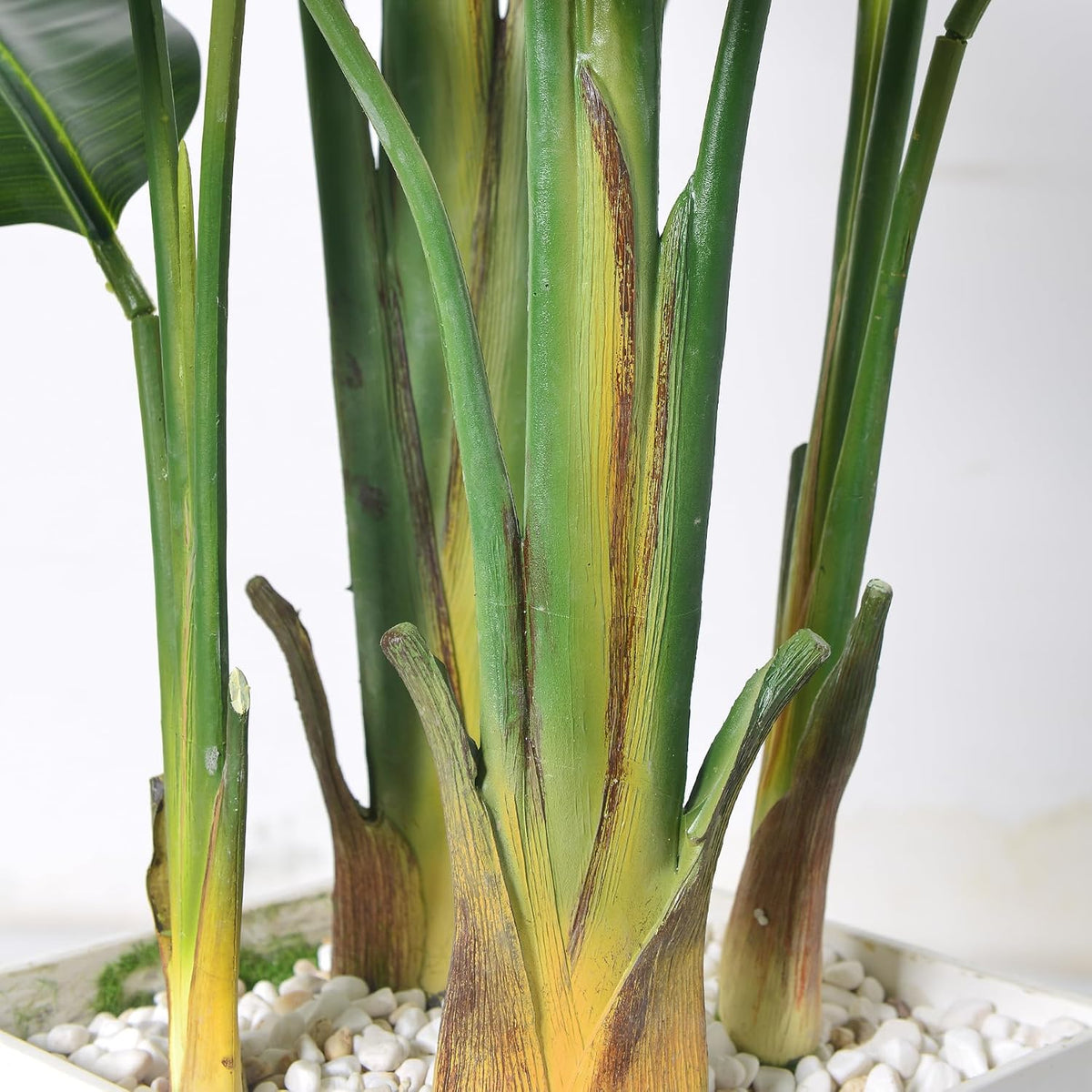 2Packs 4FT Artificial Bird of Paradise Plant,Faux Palm Tree Potted Plant with Real Touch Leaves,Fake Trees for Home Living Room Office Indoor Outdoor Decor(4 FT-2Packs)