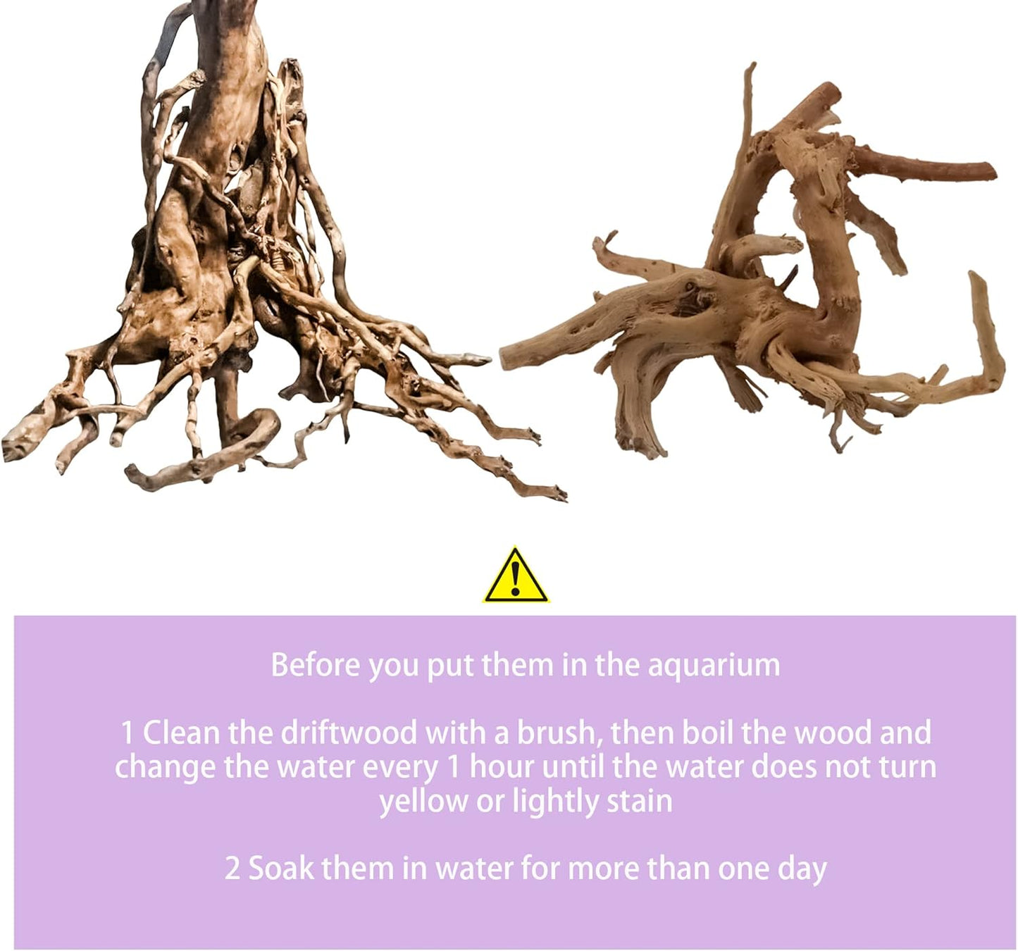 8-Pack Natural Driftwood, Sinkable Spider Wood (3.15''-4'') | Assorted Shapes Drift Wood, Aquarium Decor, Reptile Terrarium & Fish Tank Wood Branches Decoration