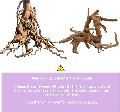 8-Pack Natural Driftwood, Sinkable Spider Wood (3.15''-4'') | Assorted Shapes Drift Wood, Aquarium Decor, Reptile Terrarium & Fish Tank Wood Branches Decoration