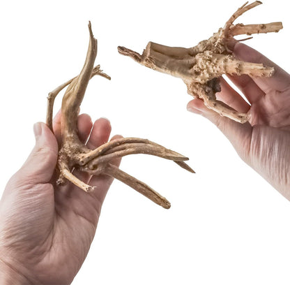 8-Pack Natural Driftwood, Sinkable Spider Wood (3.15''-4'') | Assorted Shapes Drift Wood, Aquarium Decor, Reptile Terrarium & Fish Tank Wood Branches Decoration