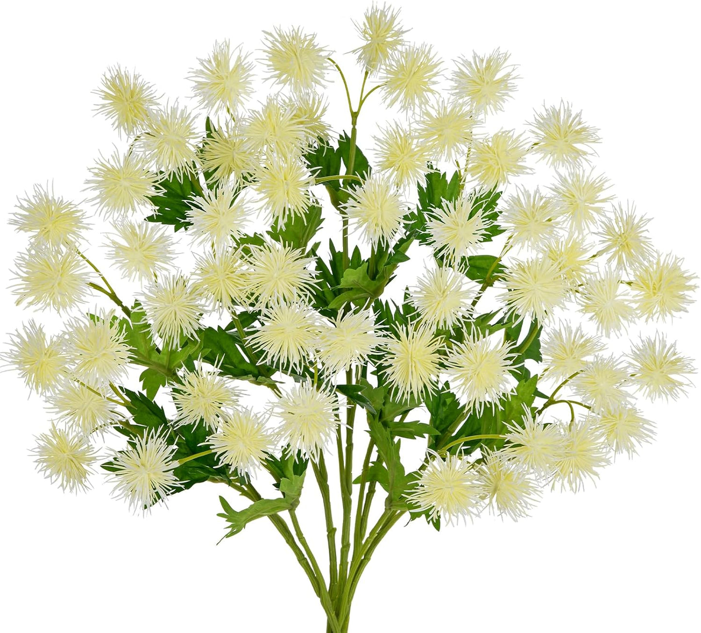 9 Heads Purple Dandelion Artificial Flowers 5Pcs Faux Dandelions Flowers Bush Arrangement Bouquets Fake Ball Mums Flower Stem for Indoor Home Decor Table Office Party Wedding Decoration