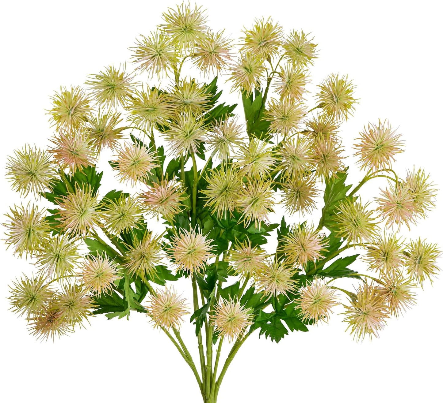 9 Heads Purple Dandelion Artificial Flowers 5Pcs Faux Dandelions Flowers Bush Arrangement Bouquets Fake Ball Mums Flower Stem for Indoor Home Decor Table Office Party Wedding Decoration