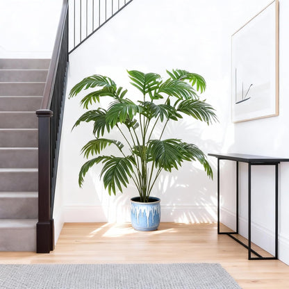5ft Artificial Palm Tree Indoor, Large Fake Tropical Areca Palm with 13 Trunks, Tall Faux Floor Plants for Indoor Living Rooms Offices Bedroom Home Decor